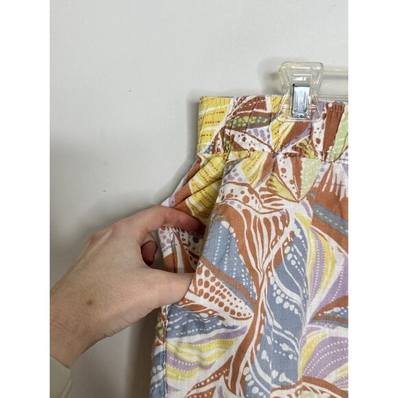 C&C California Womens 100% Linen Pull On Cropped Wide Leg Pants Size XL - Picture 3 of 6